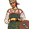 Праздничный костюм девушки из Архангельской губернии