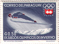 Почтовая марка: IX Зимние Олимпийские игры. Инсбрук-1964. Страна: Польша